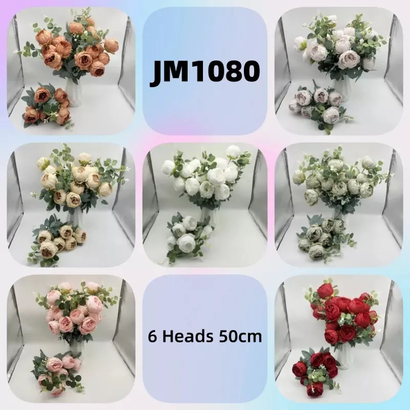Bunga peony buatan ouli memancarkan daya tarikan yang elegan, realistik dan klasik