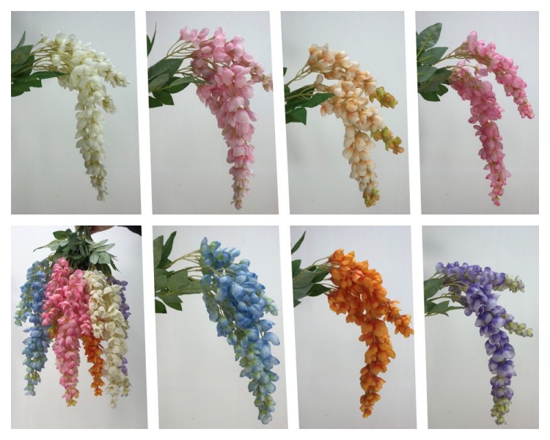 OULI® Buatan Wisteria Aubergine - Hiasan Wisteria Berkualiti Tinggi