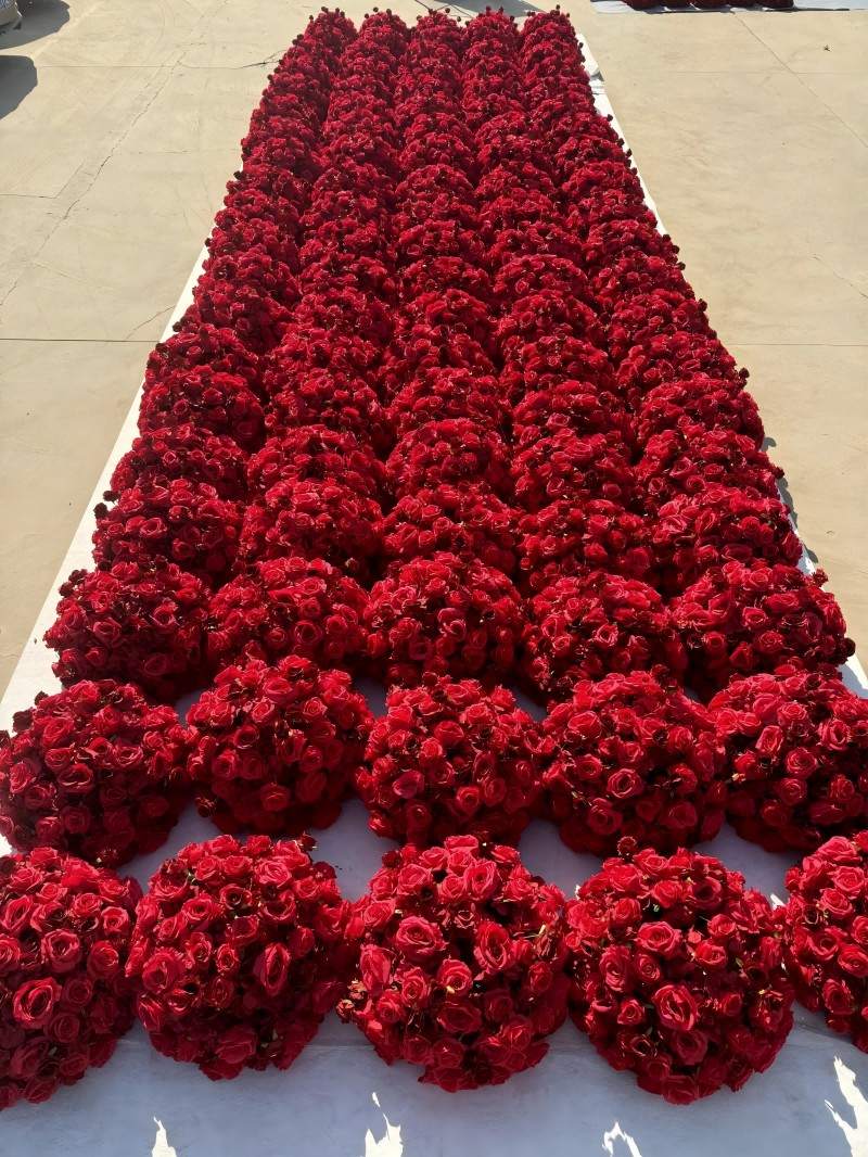 DIY artificial flower ball centerpiece made with EPS or LDPE base