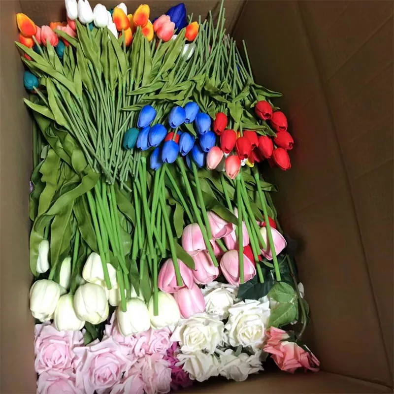 Bunga tulip palsu mini pu